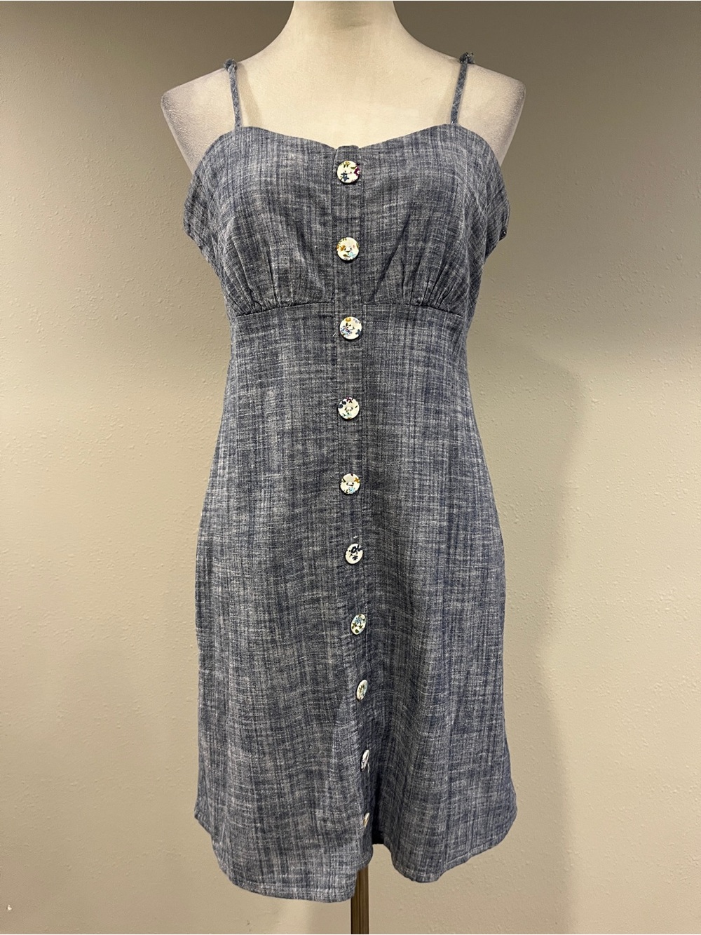 Maurice’s‎ denim Blue fake Button-Front Mini Dress size large